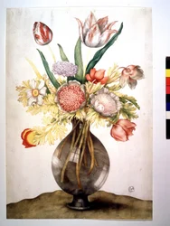 Poppies, Tulips, and Peony