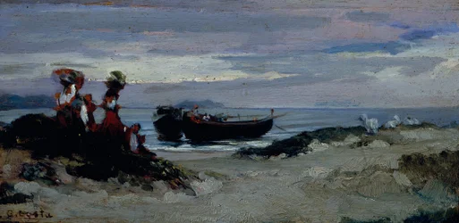 Women Embarking Wood on the Beach of Anzio, c.1852