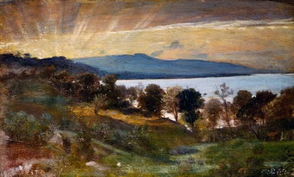 Landscape with sun effect