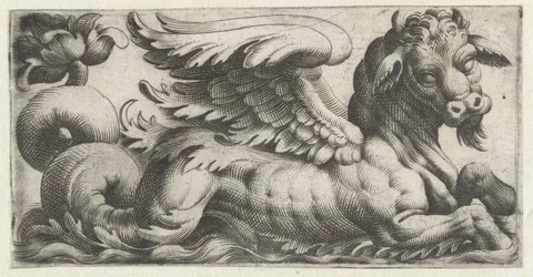 Winged Sea Bull with a Beard