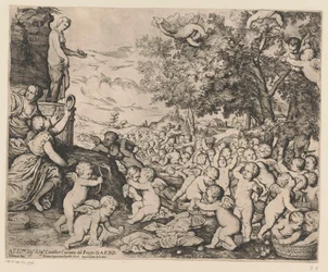 Worship of Venus by Putti