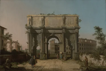 View of the Arch of Constantine with the Colosseum, 1742-5