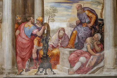 Detail of The Clemency of Scipio, Room of the Fireplace, c.1560-65