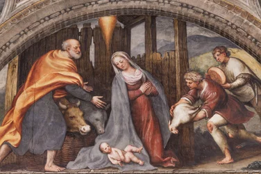 Lunette depicting the Adoration of the Shepherds