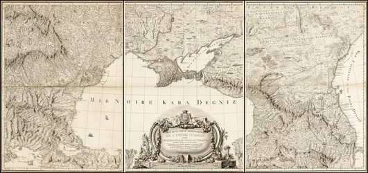 1774 map of the Black Sea with adjacent parts of the Turkish and Russian Empires