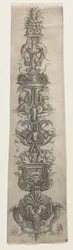 Upright Arabesque with Masks, Cupids and Nereids