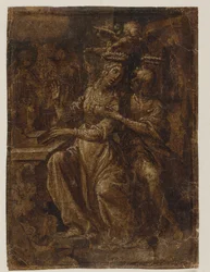 Sts Cecilia and Valerianus at the Organ