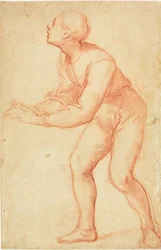 Standing Young Man with Outstretched Arms