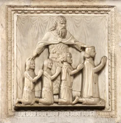 Four donors and Saint Peter
