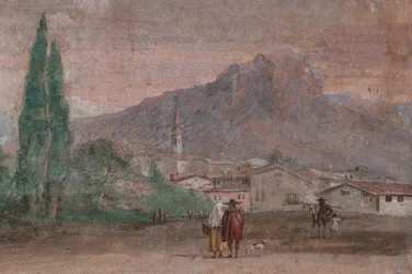 Cupid with Arrows Flying Over a Venetian Landscape (detail)