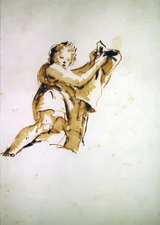 Study of a Youth Holding Up a Cloak