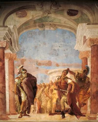 Minerva restraining Achilles from killing Agamemnon