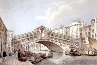 The Ponte di Rialto, Venice, engraved by Lefevre