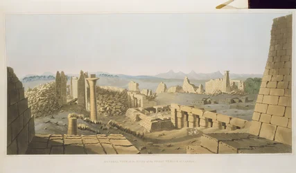 General View of the Ruins of the Great Temple of Carnac, discovered by G. Belzoni, from Plates Illustrative of the Researches in Egypt and Nubia, engraved by Charles Hullmandel (1789-1850)