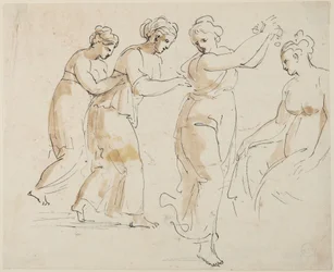 A Seated and Three Dancing Nymphs