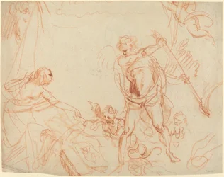 Mythological Composition with Chronos and Harpies (recto)