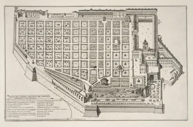 Papal Garden and Palace of the Quirinale, from Il Nuovo Teatro della Fabriche et Edifici in Prospettiva di Roma Moderna, published c.1665-69
