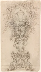 A Monstrance with Two Angels Supporting a Chalice