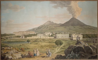 The Slopes of Vesuvius from Portici with a View of the Bourbon Palace, by Giovan Battista Lusieri