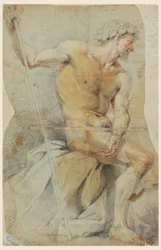 Study of a nude elderly man, Bacchus or one of his companions, 1660–70