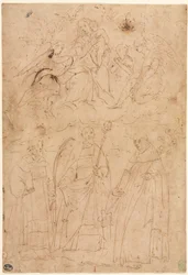 Madonna and Child in Glory Above Three Saints, c. 1570