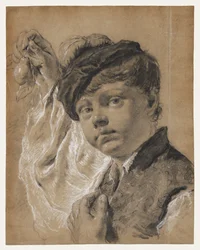 A Boy Holding a Pear (Giacomo Piazzetta?)