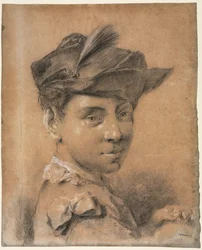 Head of a Young Man Wearing a Hat, before 1735