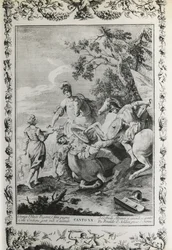 Jerusalem Delivered, canto XX, illustration for poem by Torquato Tasso
