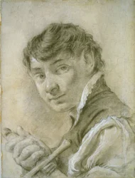 Portrait of a Young Man Holding a Sword