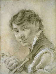 Portrait of a Young Man Holding a Sword, c.1735