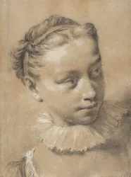 Young Girl Wearing a Ruff