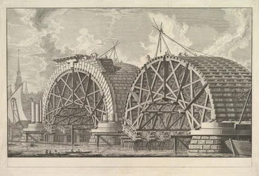 A View of Part of the Intended Bridge at Blackfriars, London