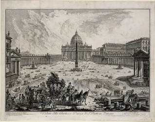 View of the Basilica and Square of San Pietro in Vaticano (from: Vedute di Roma)