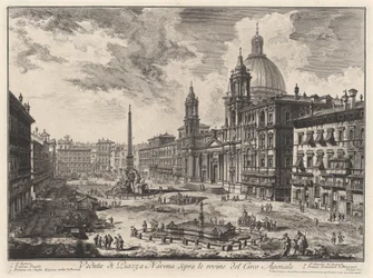 View of Piazza Navona over the Ruins of the Stadium of Domitian (from: Vedute di Roma)