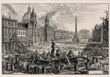 View of Piazza Navona in Rome (from: Vedute di Roma)