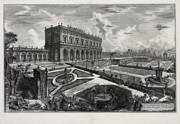 View of the Villa Albani before the Porta Salaria (from: Vedute di Roma)