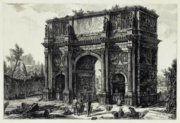 View of the Arch of Constantine in Rome (from: Vedute di Roma)