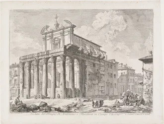 View of the Temple of Antoninus and Faustina on the Campo Vaccino