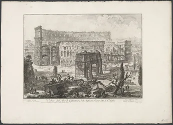 Arch of Constantine and the Colosseum in Rome