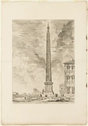 Egyptian Obelisk. This was erected by Pope Sixtus V in the Piazza of St. John Lateran, from Views of Rome