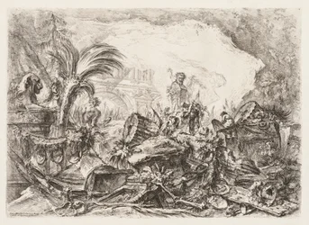 Groteschi: Ruins with a Statue of a Faun and a Fallen Column