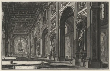 Interior View of the Basilica of San Giovanni in Laterano (from: Vedute di Roma)