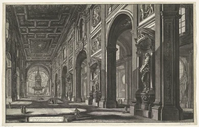 Interior of the Basilica of St. John Lateran in Rome (Veduta interna della Basilica di S. Giovanni Laterano)