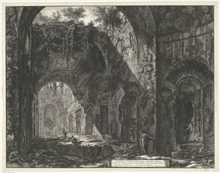 Interior of the Temple of the God Canopus in the Villa Adriana in Tivoli (Views of Rome, Vedute di Roma by Giambattista Piranesi)