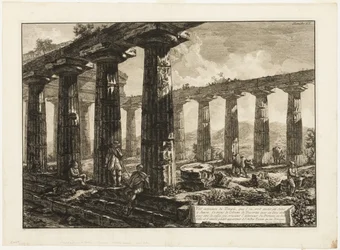 Interior View of the Temple Believed to Have Been Dedicated to Juno, from Different Views of Paestum