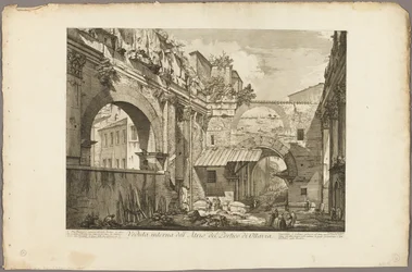 Internal view of the Atrium of the Portico of Octavia, from Views of Rome