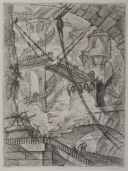Invenzioni Capric di Carceri; Hind 7, First State of Three, c. 1749
