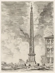 Egyptian Obelisk. This was erected by Pope Sixtus V in the Piazza di S. Gio. Laterano, from Vedute di Roma (Views of Rome)