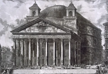 Pantheon of Agrippa, Rome, engraving