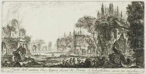 Part of the Ancient Appian Way about Three Miles Outside Porta S. Sebastiano, plate 19 from Some Views of Triumphal Arches and Other Monuments